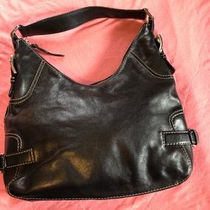 Michael Kors black leather hobo bag